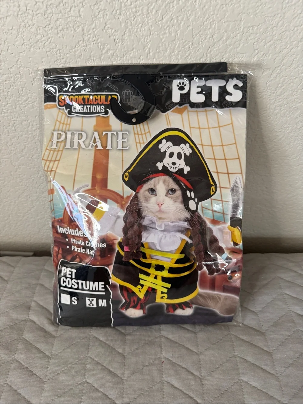 Pirate Pet Costume for Cats or Dogs Medium New
